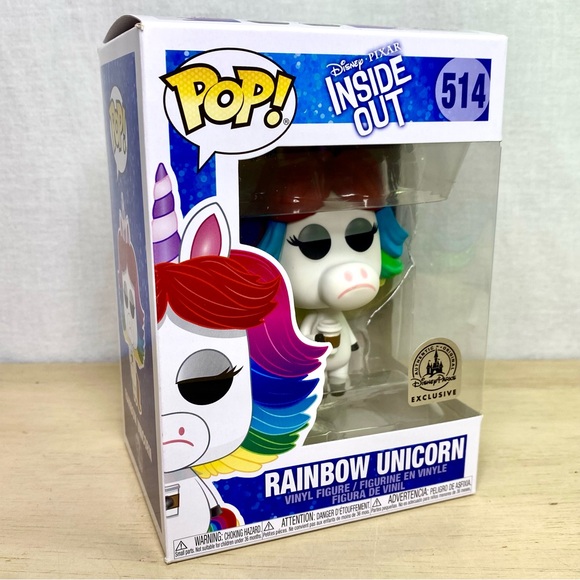 Funko Pop Inside Out Rainbow Unicorn Disney Parks Exclusive 514 Pixar Vaulted - Picture 8 of 10
